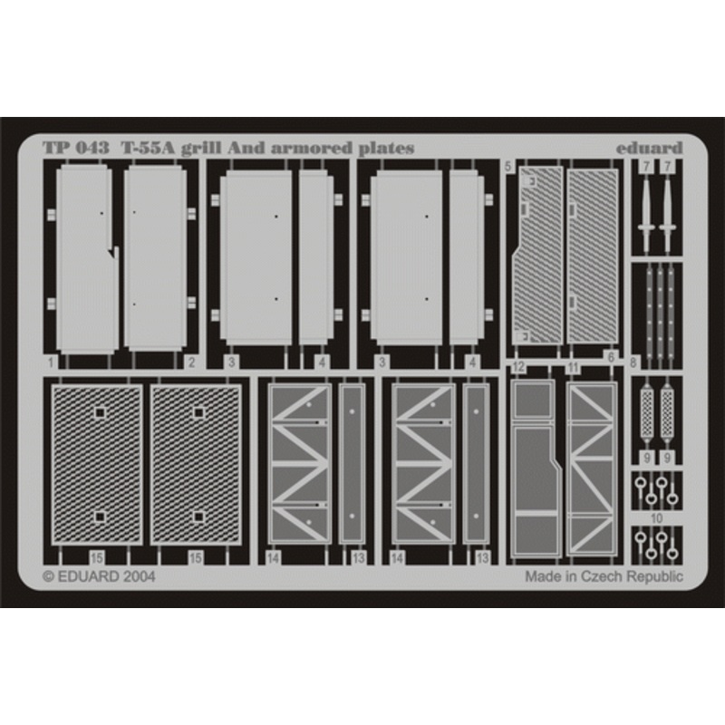 Eduard - 1/35 T-55A Grill and Armoured Plates (Tamiya 35257) (Photo-etched) TP043