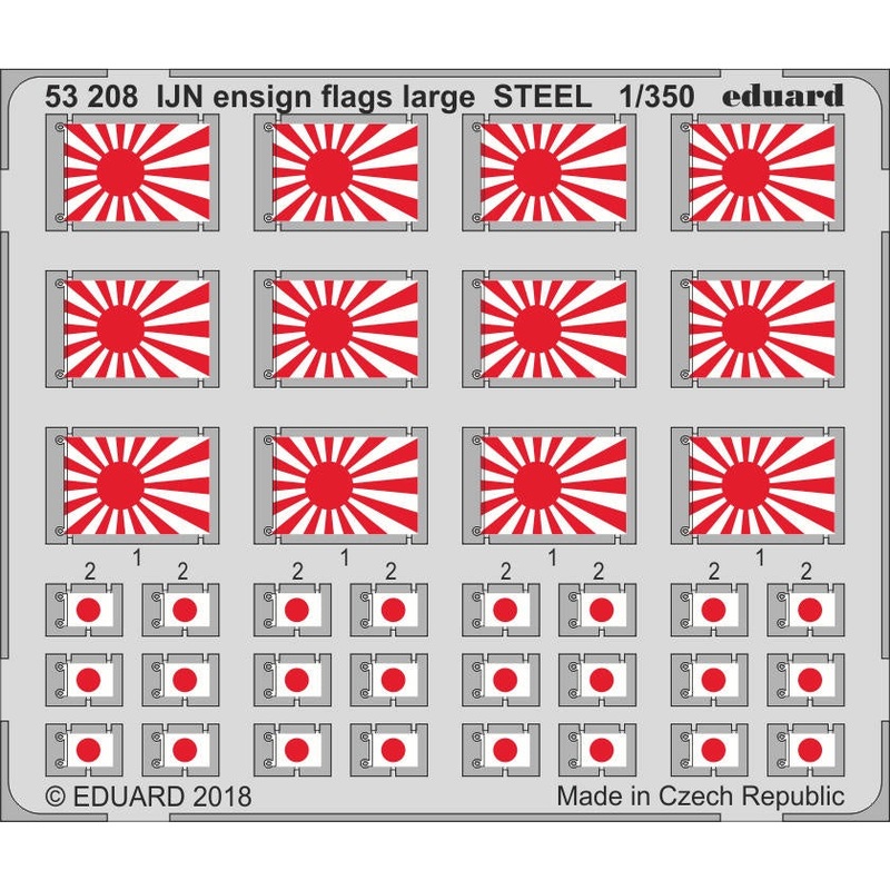 Eduard - 1/350 IJN Ensign Flags Large STEEL (Color photo-etched) 53208