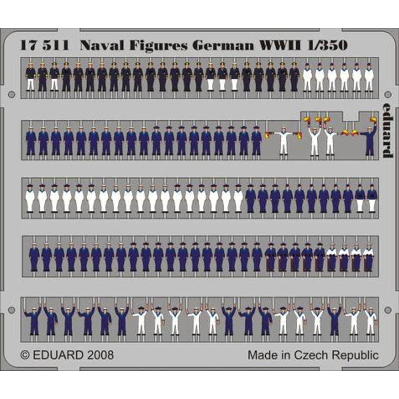 Eduard - 1/350 Naval Figures German WWII (Color Photo-etched) 17511