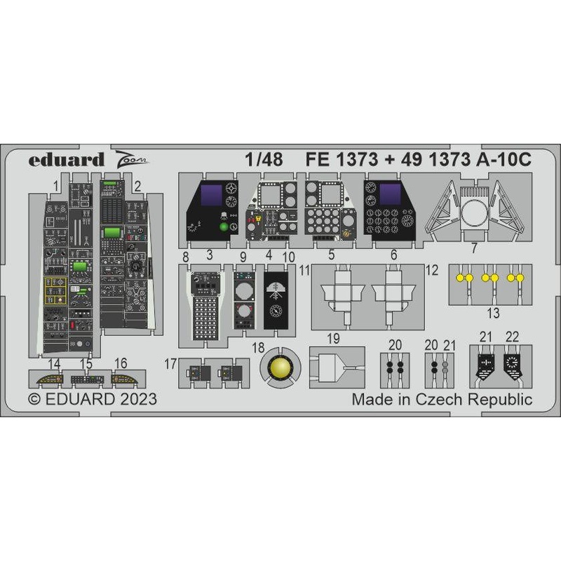 Eduard - 1/48 A-10C (Color Photo-etch) (for Academy) 491373