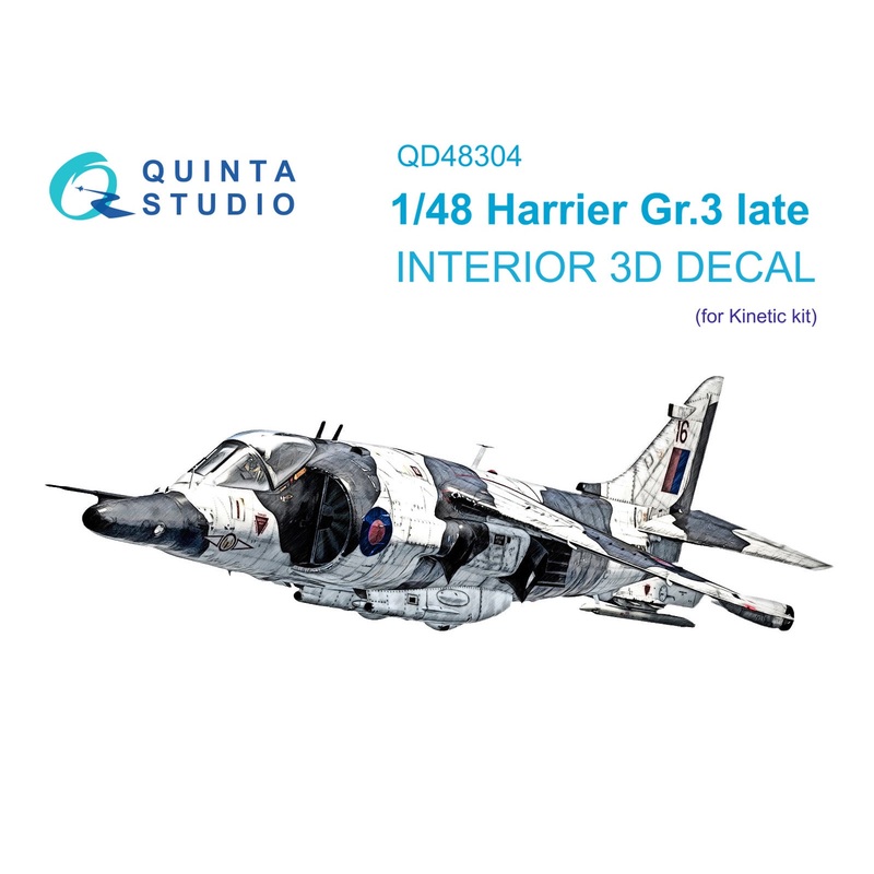 Quinta Studio QD48304 - 1/48 Harrier Gr.3 late 3D-Printed & Coloured Interior (for Kinetic kit)
