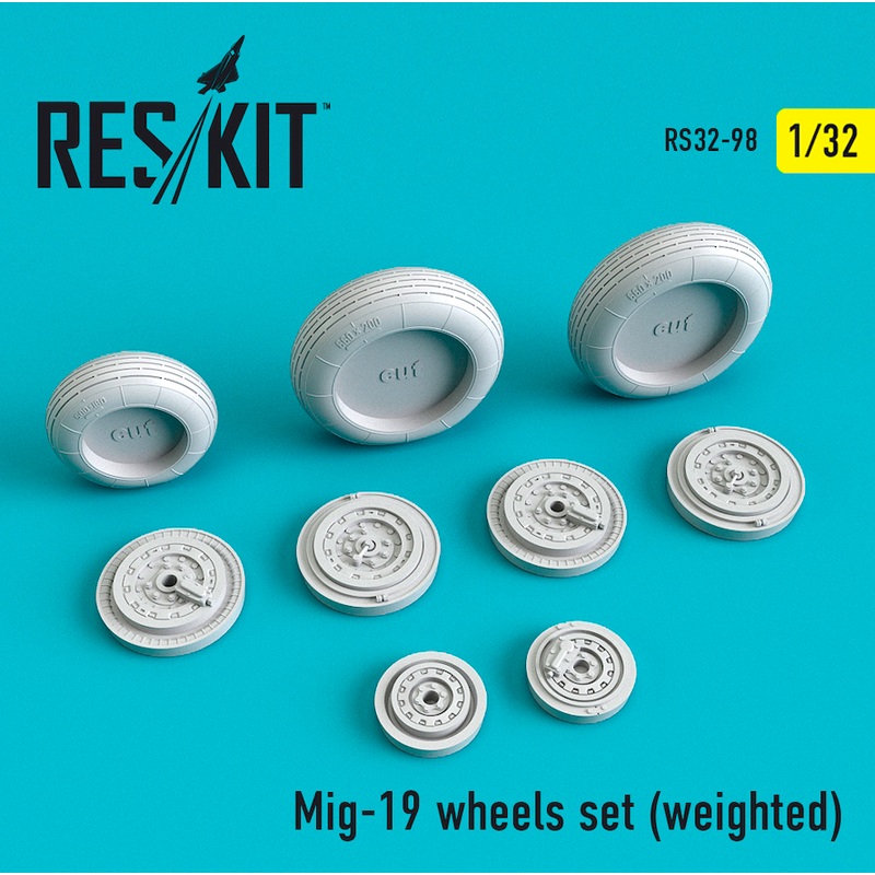 Reskit - 1/32 Mig-19 Wheels Set (Weighted) (RS32-0098)