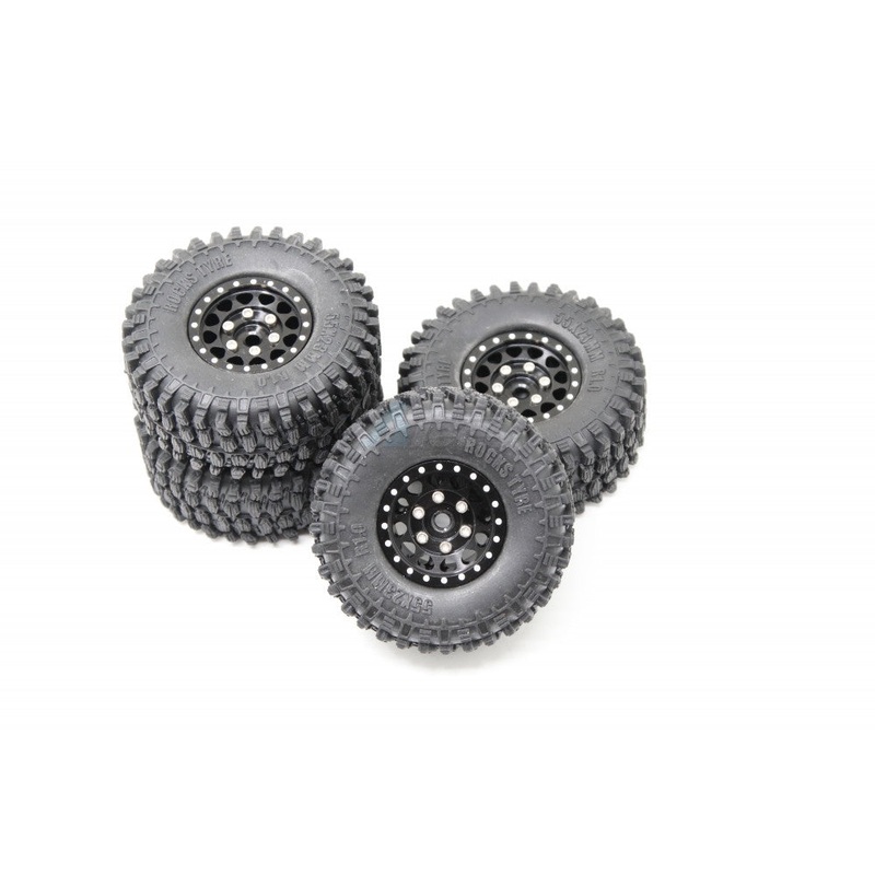 Details - 1" Aluminium Beedlock Wheel & Rim for TRX-4M (Black)