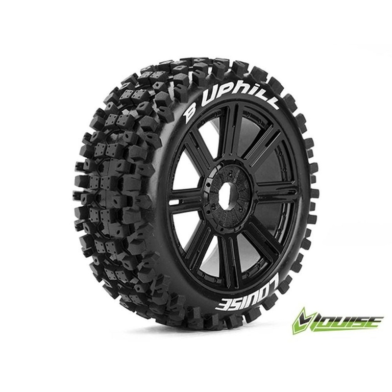 Louise - B-Uphill 1/8 Buggy Off Road Tires Sport / Black Spoke (Mounted) (2)