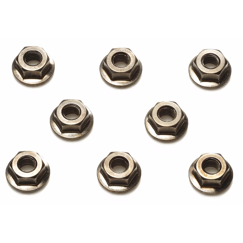 Tamiya - 4mm Serrated Black Wheel Nut (8)