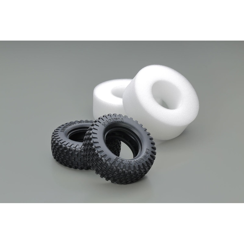 Tamiya - Block Pin "Rough Ride" Tyres w/Sponge (2pcs)