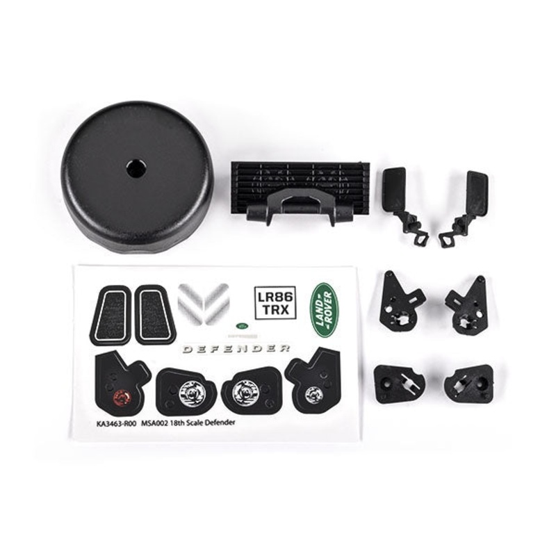 Traxxas - 9720 - Grille/ Mirrors / Spare Tire Cover/ Light Retainers/ Decal Sheet (fits #9712 Body) (TRX-4M)
