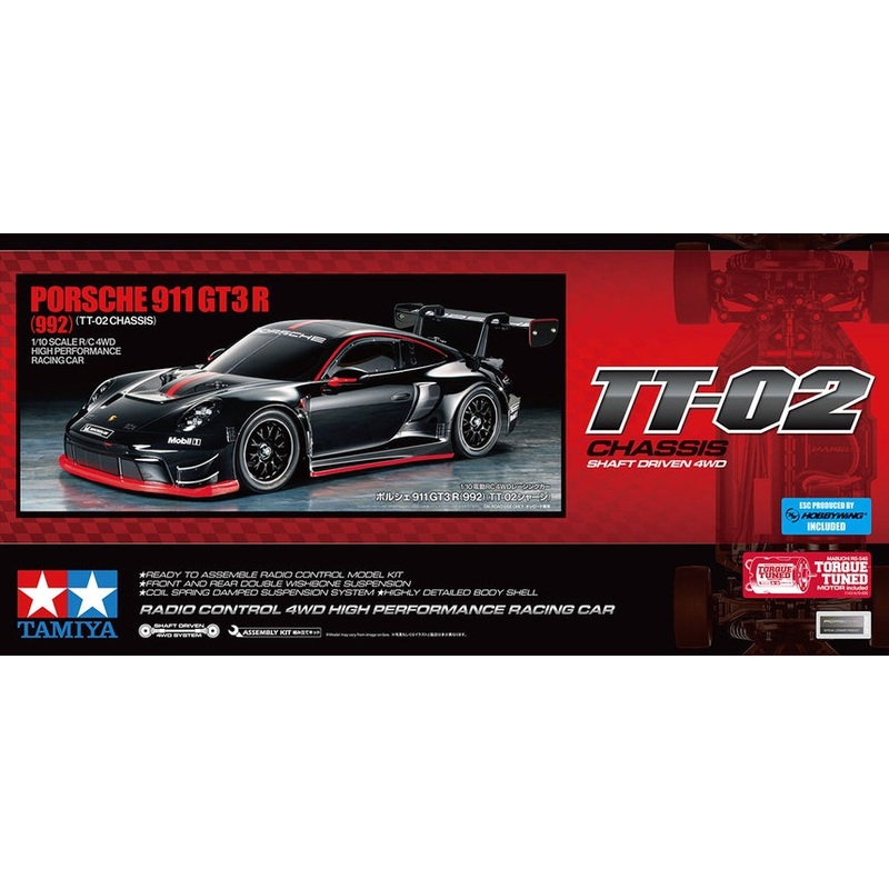 Tamiya - R/C Porsche 911 GT3 R (992) (TT02) (w/ ESC Incl.)
