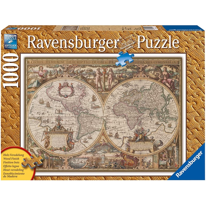 Ravensburger - Antique World Map (1000pcs) Wooden Finish