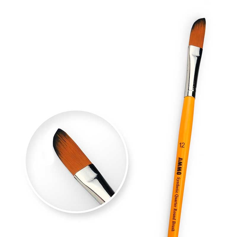 AMMO - #12 Synthetic Quarter Round Brush