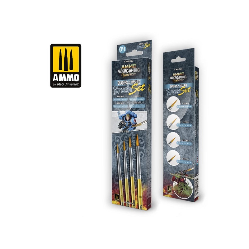 AMMO WARGAMING UNIVERSE - Shaders & Washes Brush Set