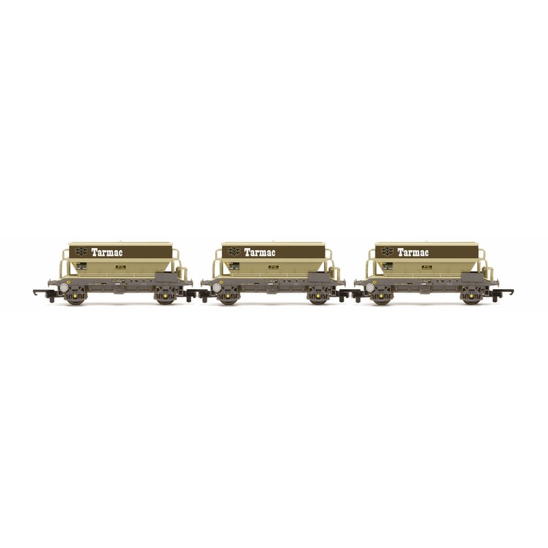 Hornby - PGA Hopper Wagons three pack -Tarmac - Era 8