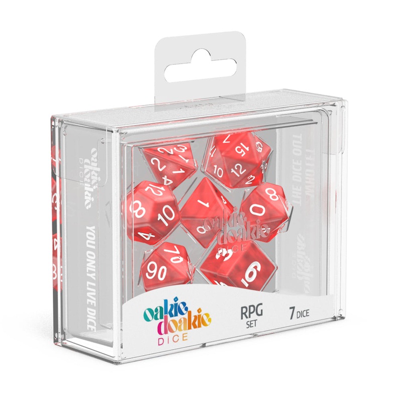 Oakie Doakie Dice - RPG Set Marble Red (7)