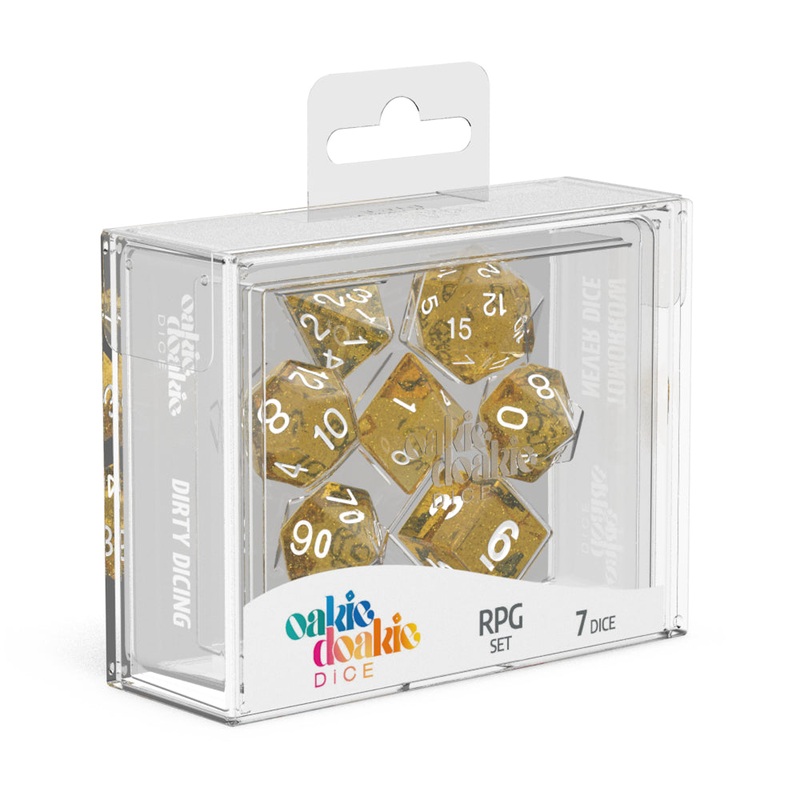 Oakie Doakie Dice - RPG Set Speckled Orange (7)