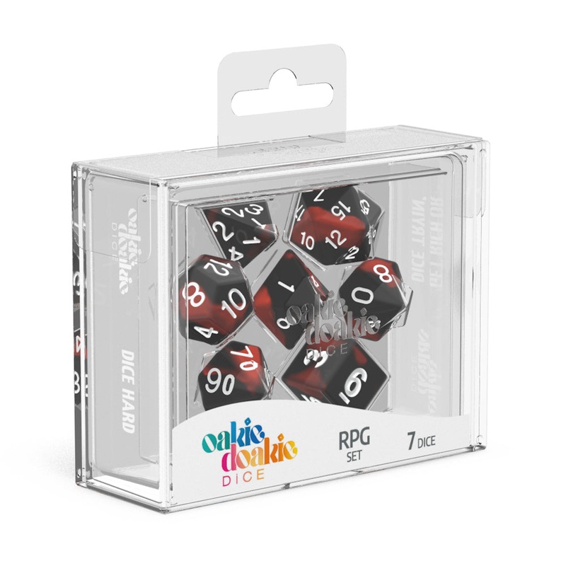 Oakie Doakie Dice - RPG Set Glow in the Dark Lava (7)