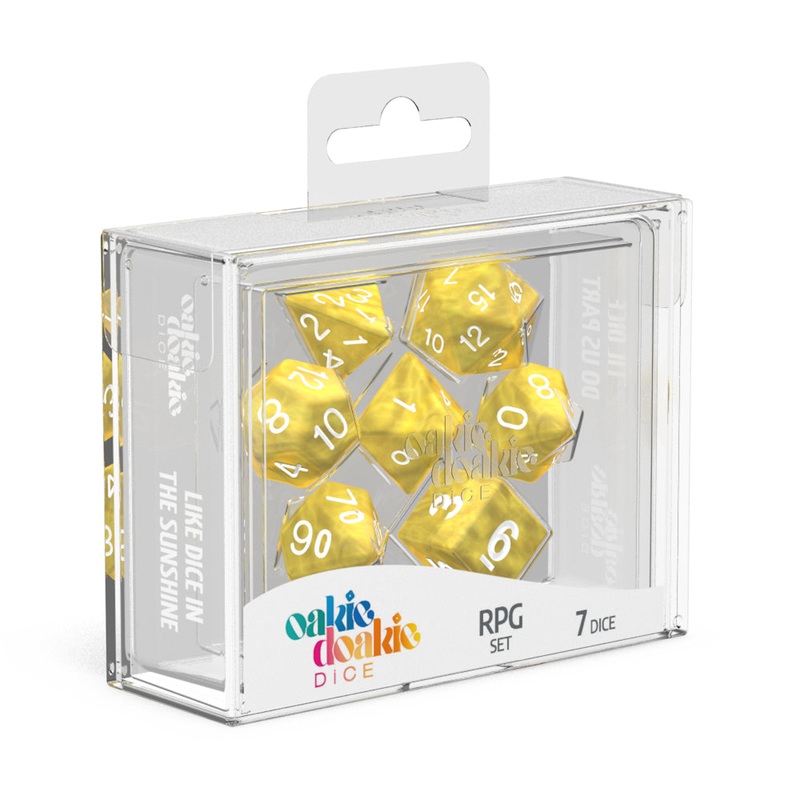 Oakie Doakie Dice - RPG Set Marble Yellow (7)
