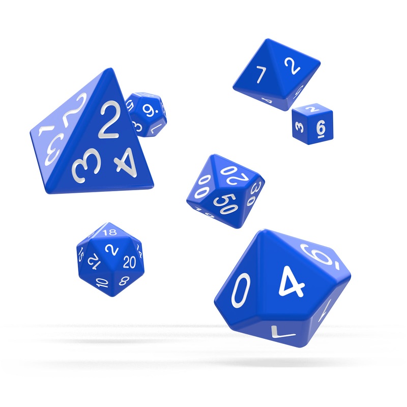 Oakie Doakie Dice - RPG Set Solid Blue (7)