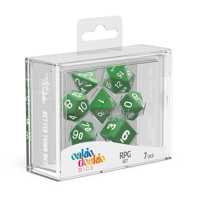 Oakie Doakie Dice - RPG Set Solid Green (7)