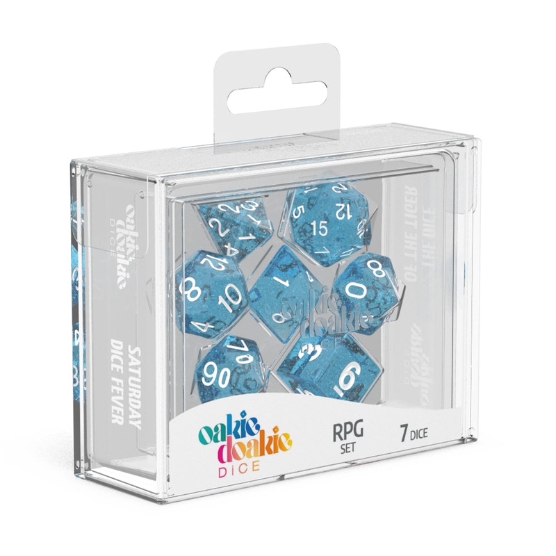 Oakie Doakie Dice - RPG Set Speckled: Light Blue (7)