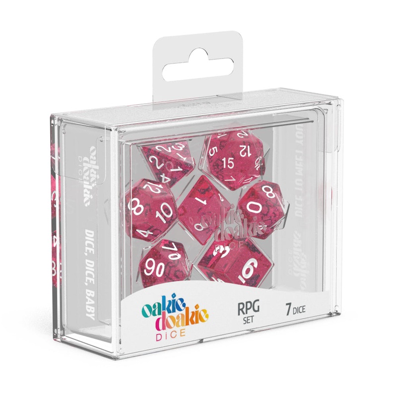 Oakie Doakie Dice - RPG Set Speckled Pink (7)