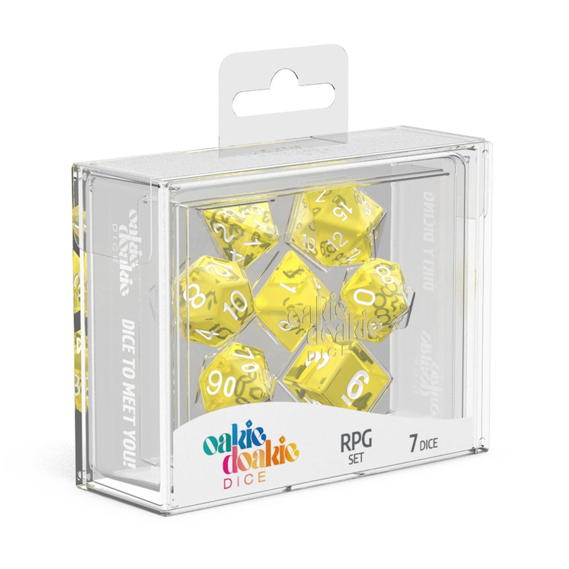 Oakie Doakie Dice - RPG Set Translucent  Yellow (7)