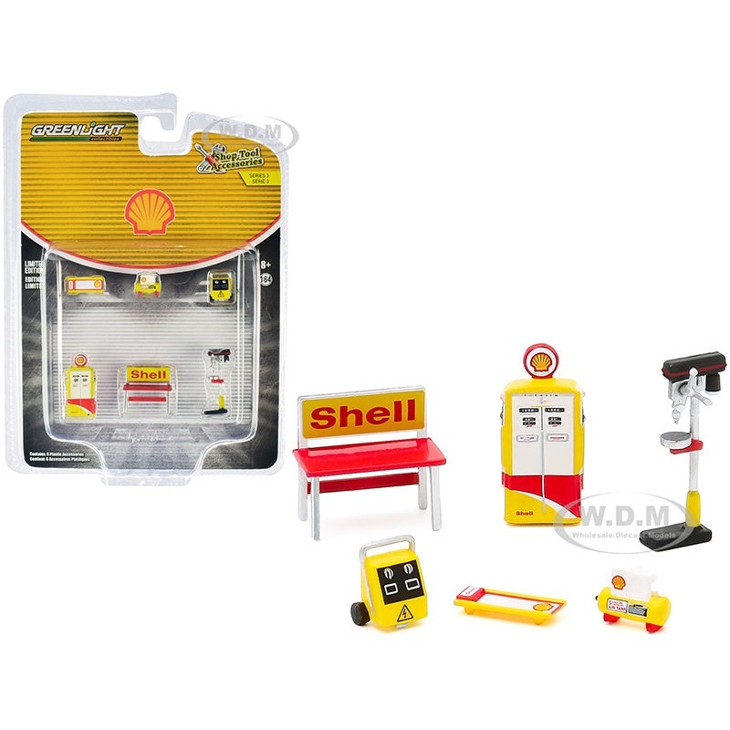 Greenlight - 1/64 Auto Body Shop Shop Tool Accs Series 3 Shell Oil