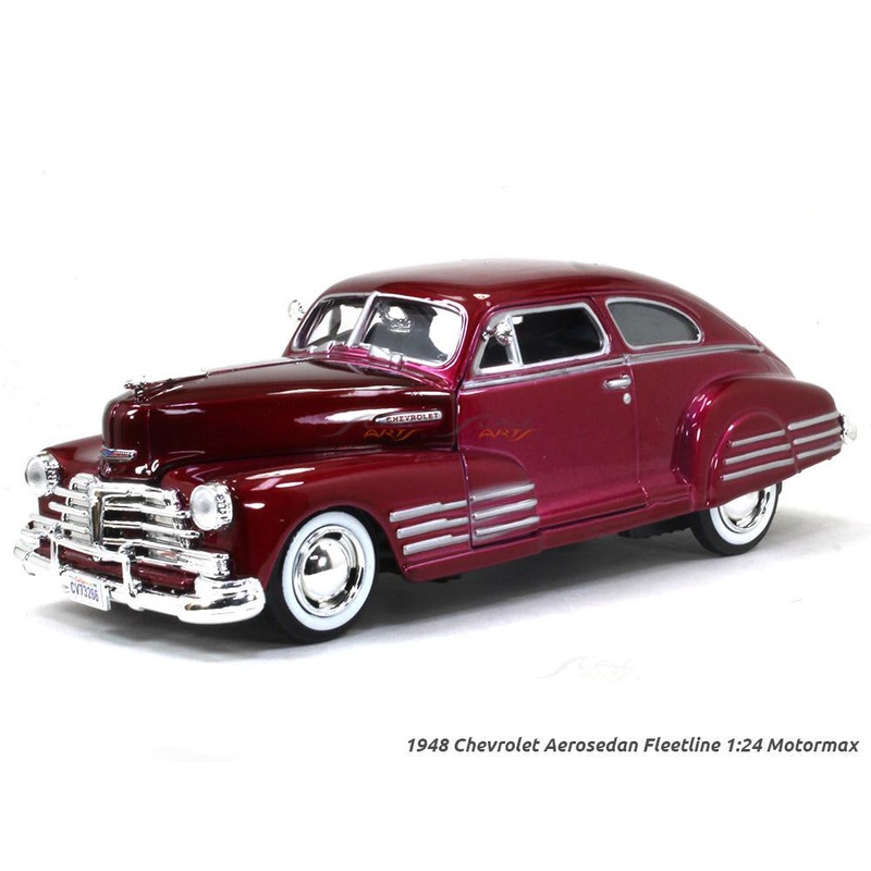 Motor Max - 1/24 Chevy Aerosedan Fleetline Metallic 1948 (M/Red)