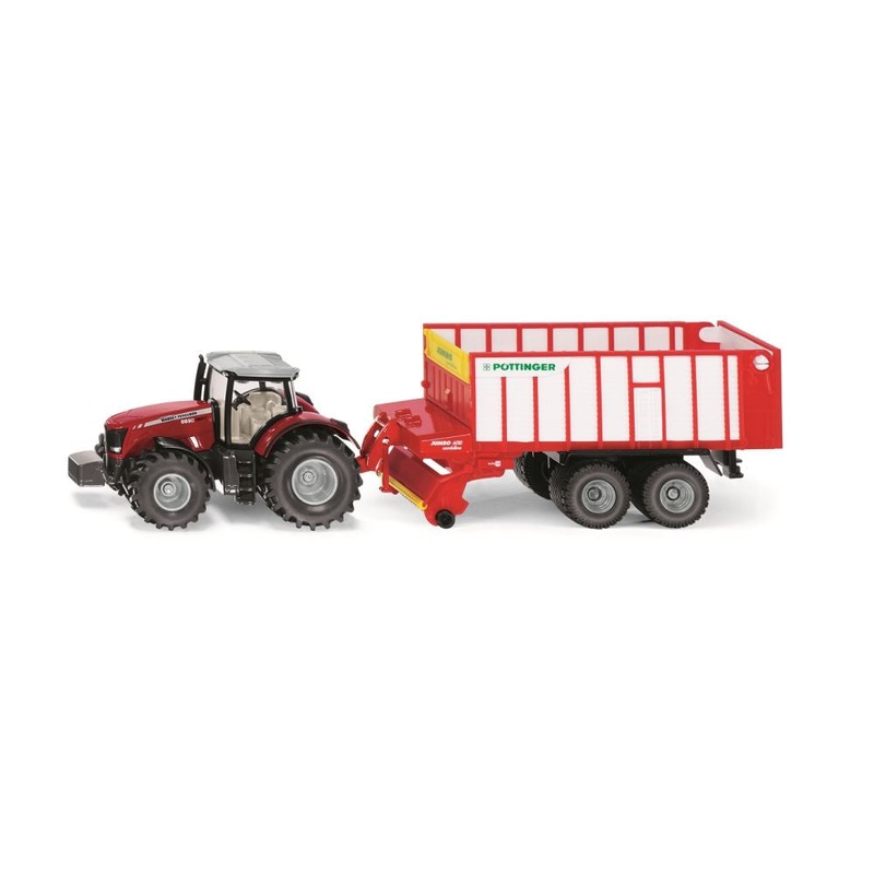 Siku - 1/50 Massey Ferguson Tractor w/Poettinger Jumbo