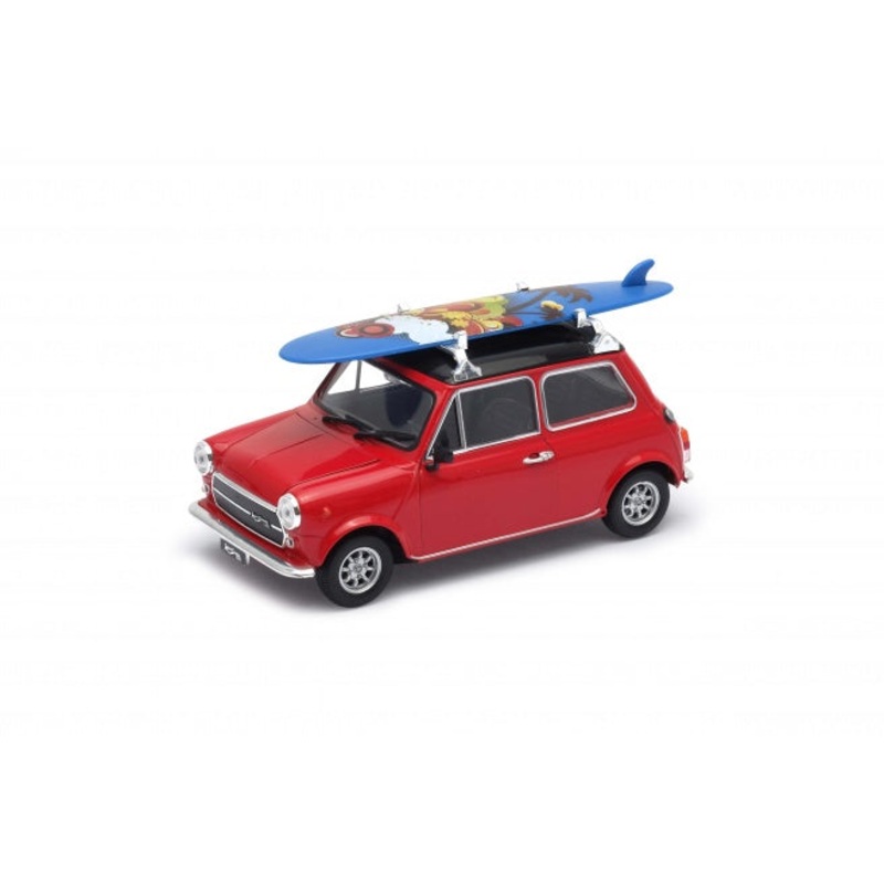 Welly - 1/24 Mini Cooper 1300 With Surf Board (Red)
