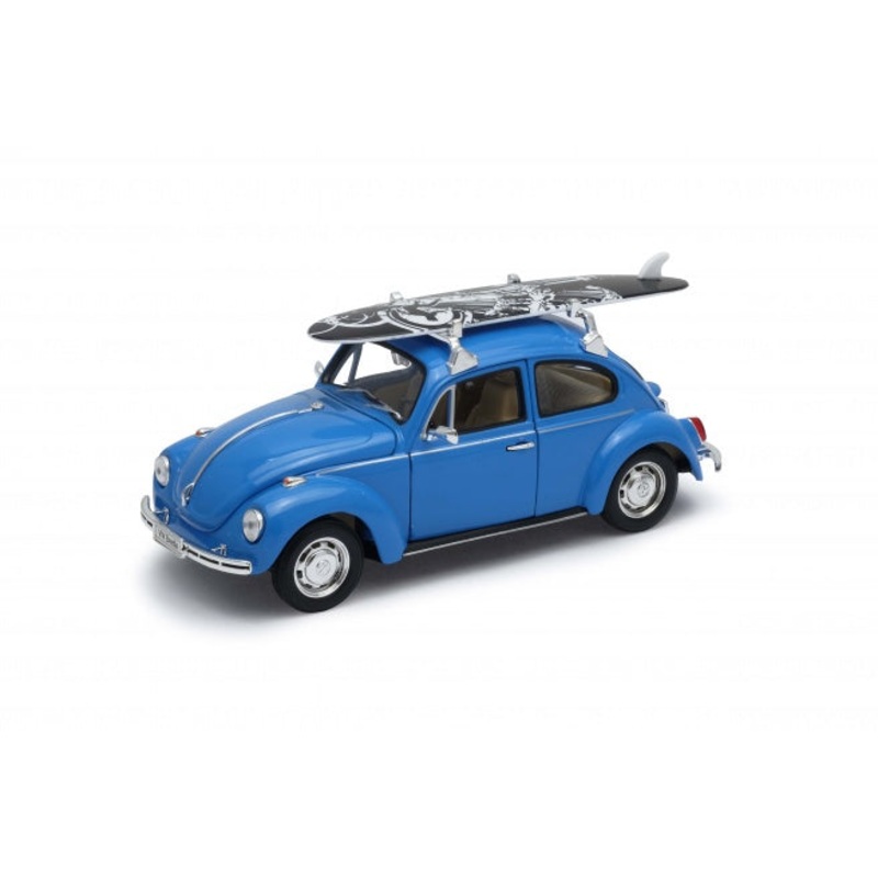 Welly - 1/24 Volkswagen Beetle Hard Top W/Surfboard (Blue)