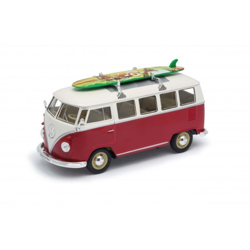 Welly - 1/24 Volkswagen T1 Bus W/Surfboard 1963 (Red/White)