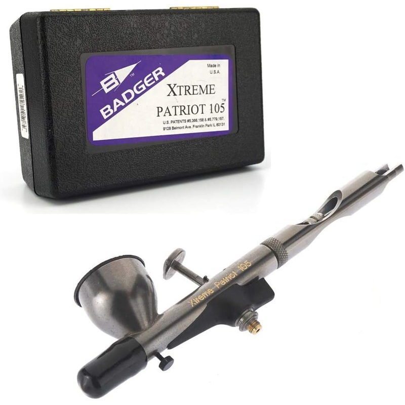 Badger - Xtreme Patriot 105 Airbrush Gravity Feed w/ 4.75ml cup (Super Detail Nozzle w/PAC dial)