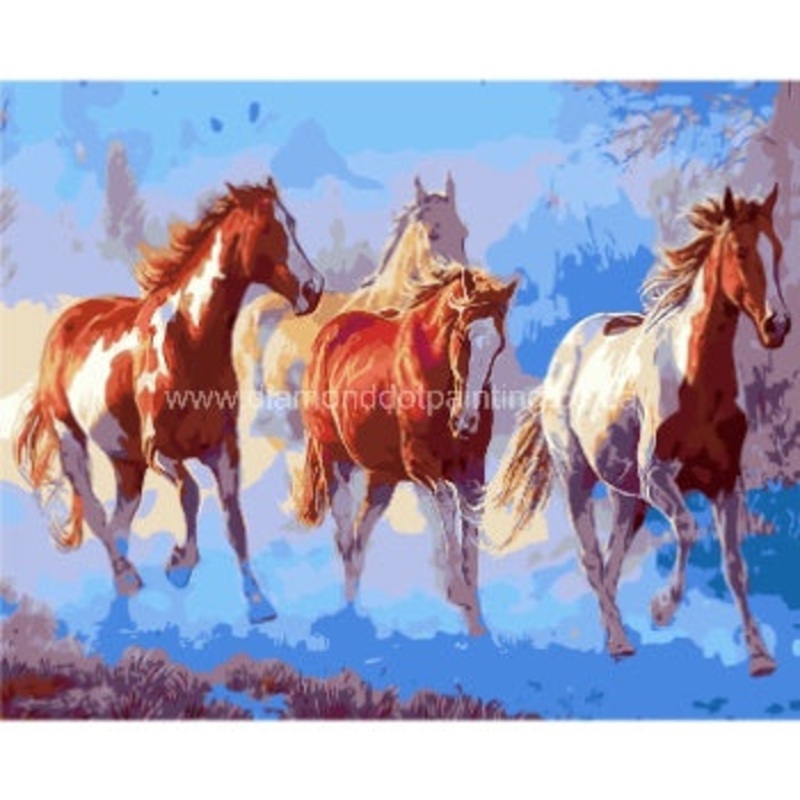 Diamond-Dot - DDP0788 - Running Horses (50x40) Full (Not Framed)