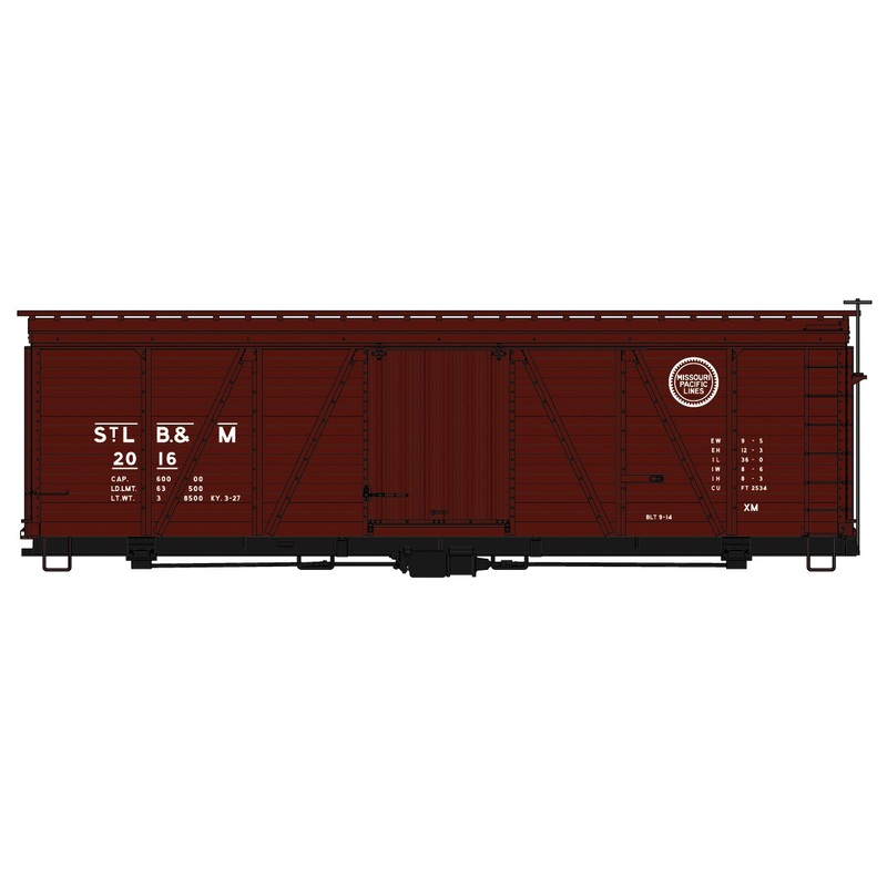 Accurail 1181 HO Scale 36' Fowler Wood Boxcar St. Louis Brownsville & Mexico STB&M / MP 2016 Kit