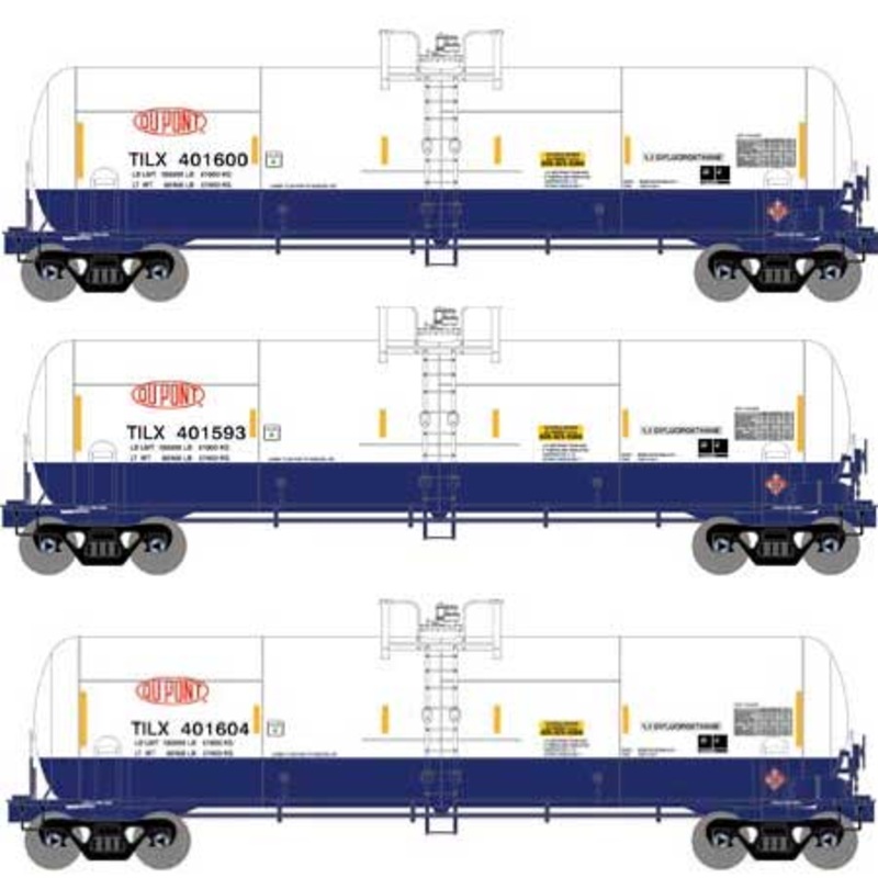 Athearn 15929 HO Scale RTC 20,900 Gallon Acid Tank Car Dupont TILX  3 Pack