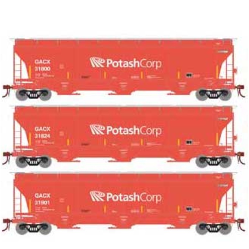 Athearn Genesis G89951 HO Scale Trinity 3 Bay Covered Hopper GACX 3 Pack #2