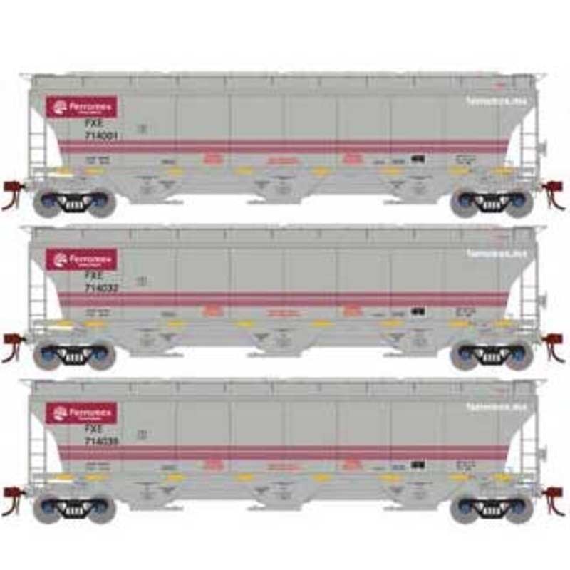 Athearn Genesis G89973 HO Scale Trinity 3 Bay Covered Hopper Ferromex FXE 3 Pack #2