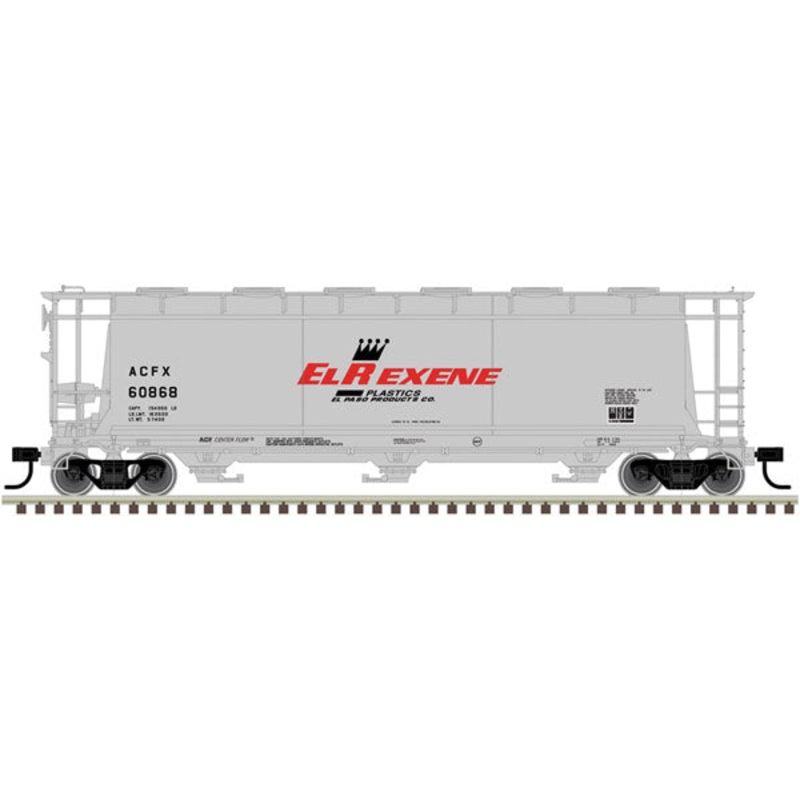 Atlas 20004365 HO 3 Bay Cylindrical Covered Hopper El Rexene Plastics ACFX 60868