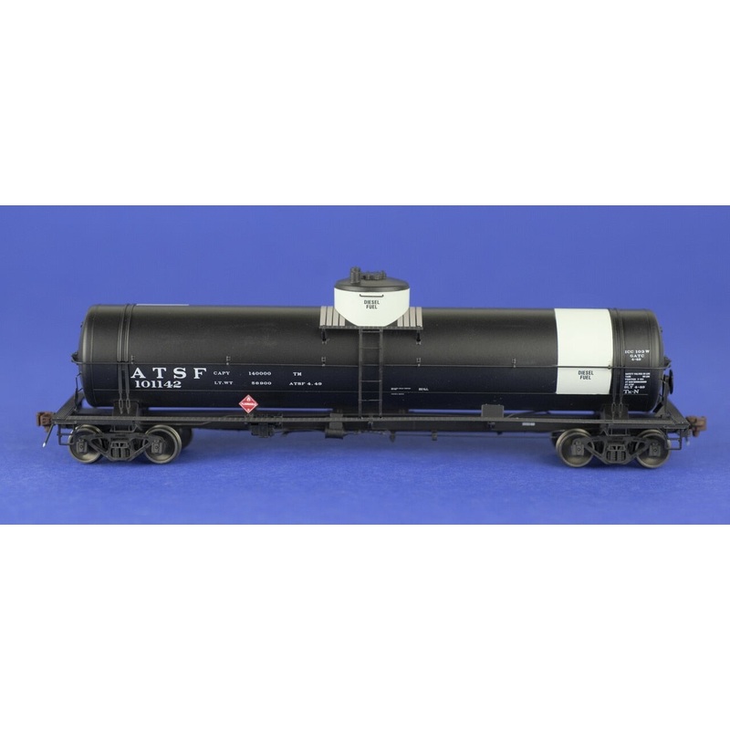 American Limited Models 1846 HO Scale GATC Welded Tank Car Santa Fe (White/Diesel) ATSF 101142