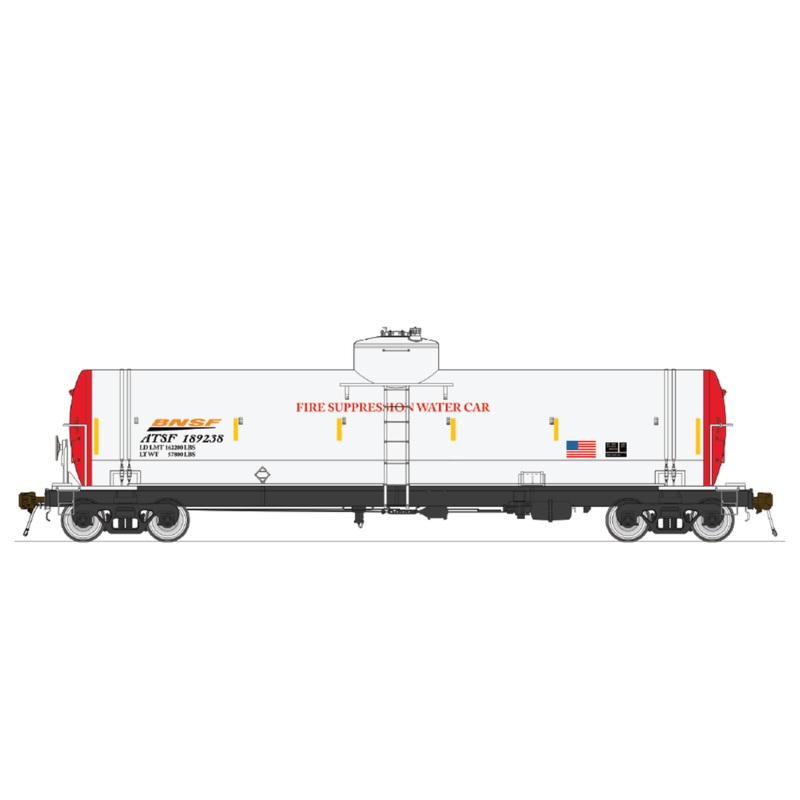 American Limited Models 1865 HO Scale GATC Welded Tank Car (Fire Suppression) BNSF ATSF 189238