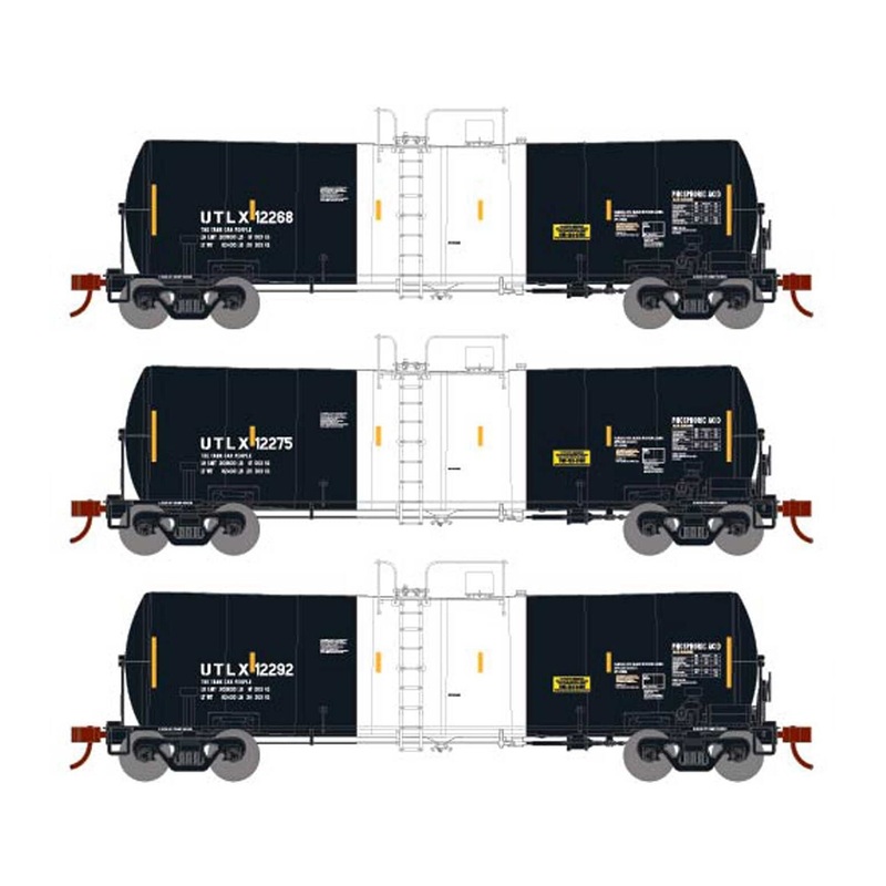Athearn 16350 HO Scale 16k Clay Slurry Tank Car UTLX 3 Pack #2