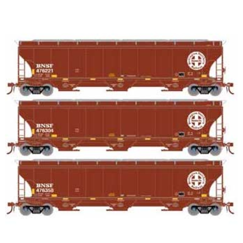 Athearn Genesis G90006 HO Scale Trinity 3 Bay Covered Hopper BNSF "Circle/Cross" 3 Pack #2