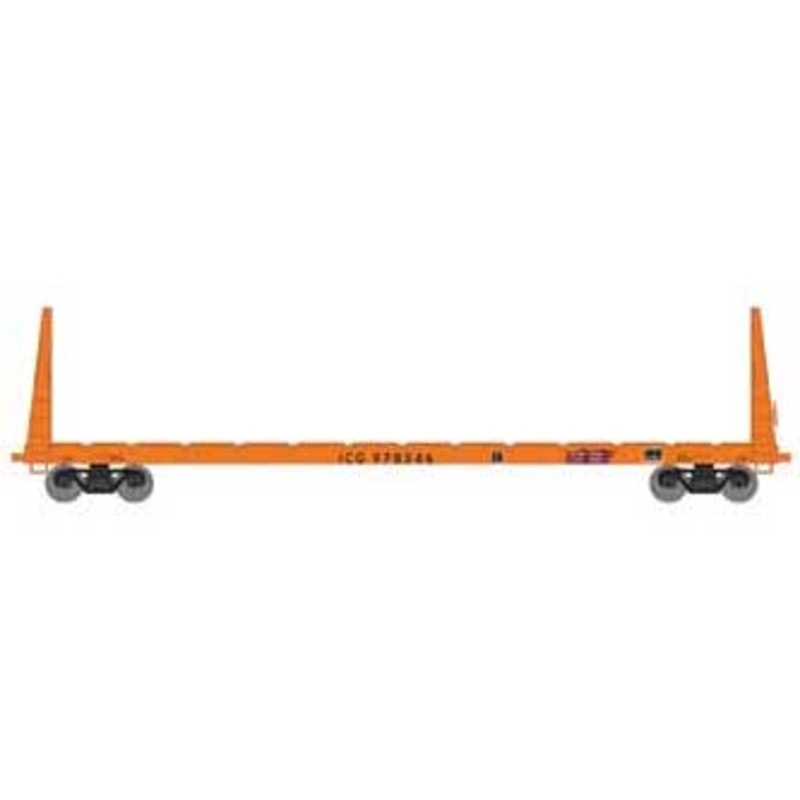 Athearn HO 90547 60' Bulkhead Flatcar Illinois Central Gulf ICG 978546