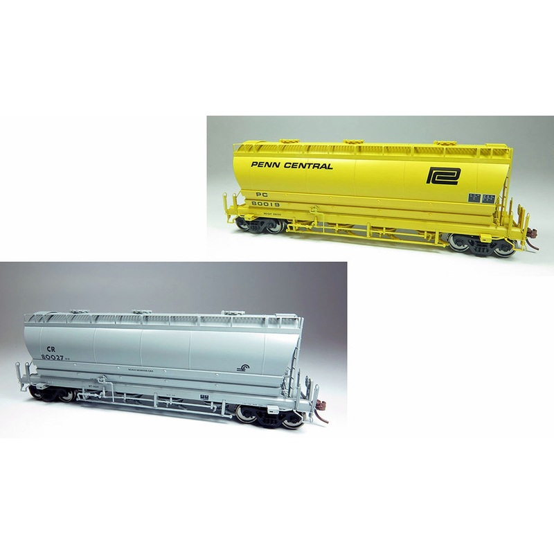 Rapido Trains 133009 HO Scale Flexi Flow Covered Hopper Conrail CR Scale Test Car 2 Pack