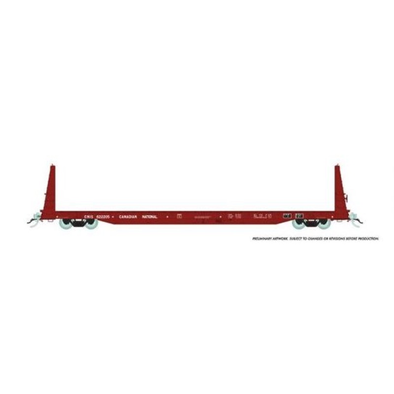 Rapido Trains 147004A HO Scale 62' Bulkhead Flatcar Canadian National CNIS # Varies