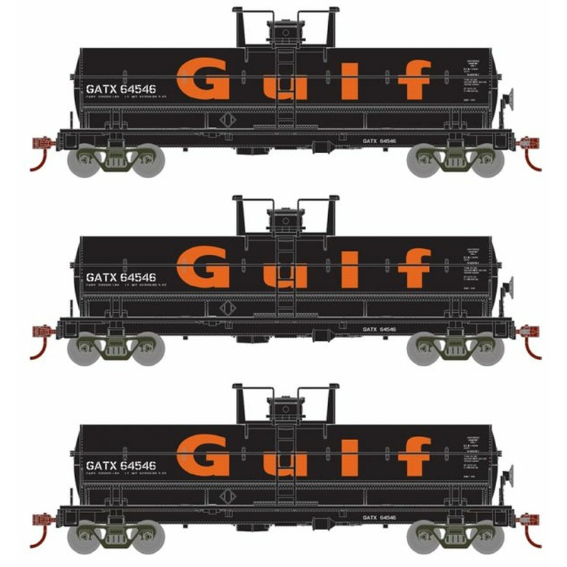 Roundhouse 1108 HO Scale Chemical Tank Car Gulf GATX 3 Pack