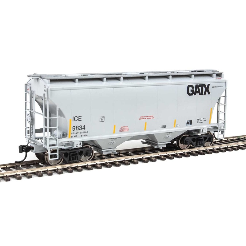 Walthers 910-7559 HO 39' Trinity 3281 2-Bay Covered Hopper Iowa, Chicago & Eastern (GATX) ICE 9834