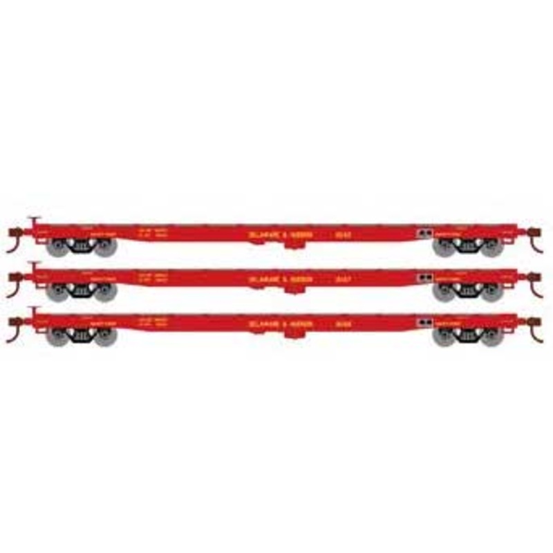 Athearn HO Scale 98083 60' Flatcar Deleware & Hudson D&H 3 Pack