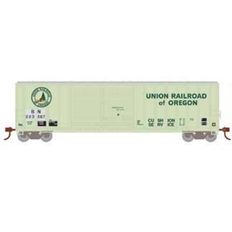Athearn HO Scale 98505 50' FMC Offset Double Door Boxcar Ex-UofO Burlington Northern BN 223667