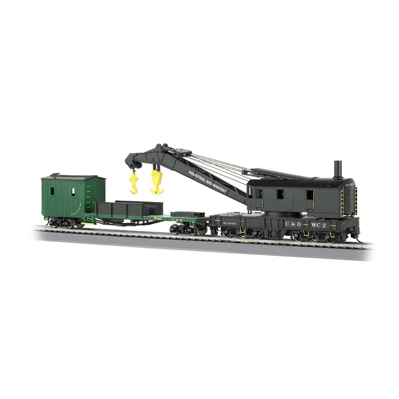 Bachmann 16122 HO Scale Crane Car with Boom Tender Chesapeake & Ohio C&O WC2